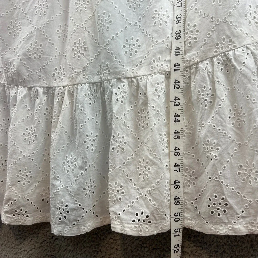 New Isabel by Ingrid & Isabel White Eyelet Maternity Maxi Dress V-Neck Smocked M - Picture 9 of 13